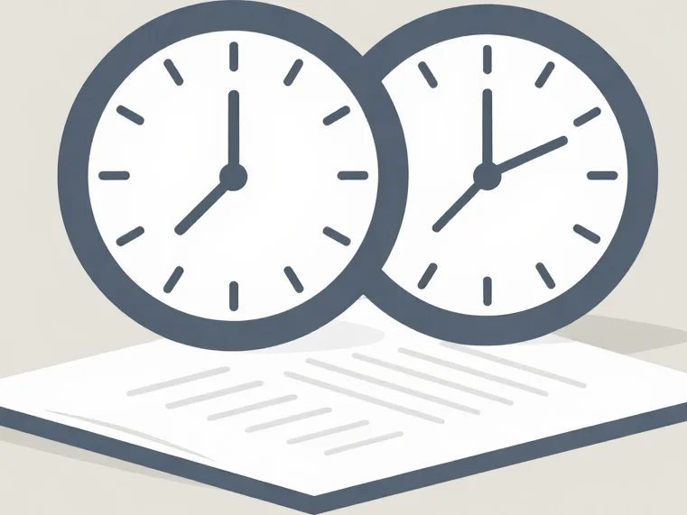 Simple flat vector illustration of a calm clock beside a single o