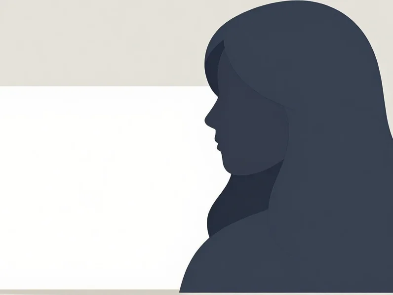 Simple flat vector illustration of a soft abstract portrait silho